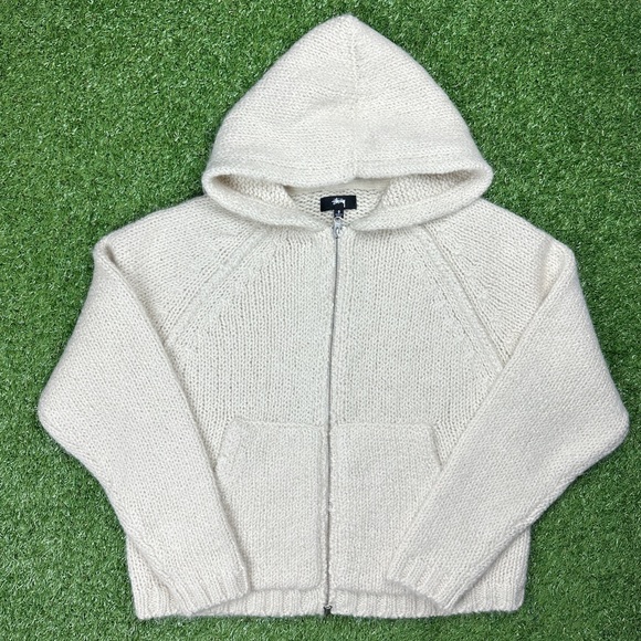 Stussy Other - USED STUSSY CHUNKY KNIT ZIP HOODIE ALPACA WOOL